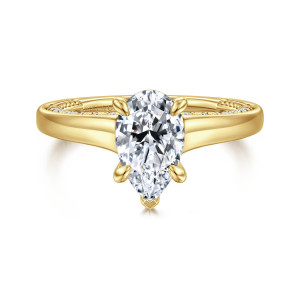 Gabriel Rosey 14 Karat Yellow Gold Pear Shape Diamond Engagement Ring ER16691P6Y44JJ