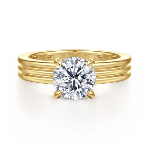 Gabriel Sela 14 Karat Yellow Gold Round Diamond Engagement Ring ER16695R6Y44JJ