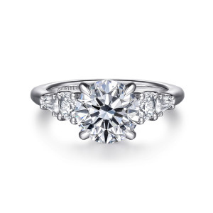 Gabriel Nella 14 Karat White Gold Five Stone Round Diamond Engagement Ring ER16700R8W44JJ