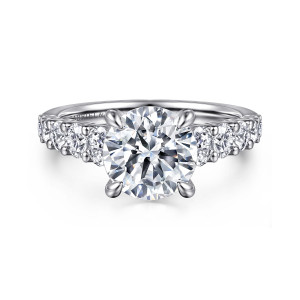 Gabriel April 14 Karat White Gold Round Diamond Engagement Ring ER16751R8W44JJ