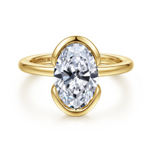 Gabriel Bethanne 14 Karat Yellow Gold Oval Solitaire Diamond Engagement Ring ER16974O12Y4JJJ