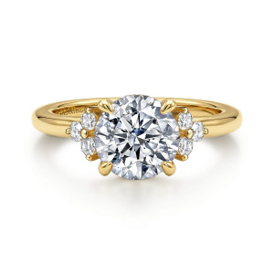Gabriel Maren 14 Karat Yellow Gold Round Diamond Engagement Ring ER17389R8Y44JJ