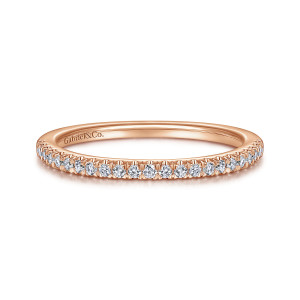 Gabriel 14 Karat Rose Gold Diamond Matching Wedding Band WB14684R4K44JJ