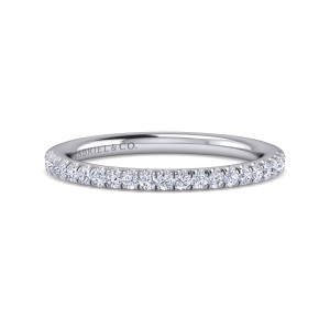 Gabriel 14 Karat White Gold Diamond Matching Wedding Band WB14987R8W44JJ