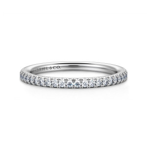 Gabriel 14 Karat White Gold Diamond Matching Wedding Band WB15525E8W44JJ