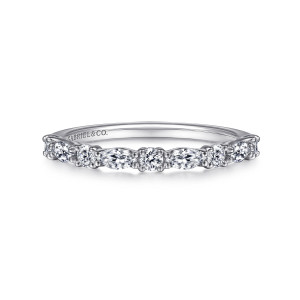 Gabriel 14 Karat White Gold Diamond Matching Wedding Band WB15607R4W44JJ
