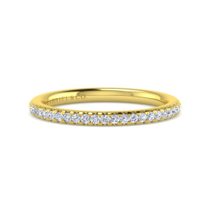 Gabriel 14 Karat Yellow Gold Diamond Matching Wedding Band WB16055R4Y44JJ