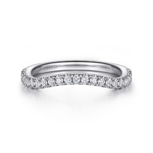 Gabriel 14 Karat White Gold Diamond Wedding Band WB16495O8W44JJ