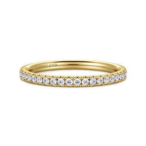 Gabriel 14 Karat Yellow Gold Diamond Matching Wedding Band WB16566R6Y44JJ