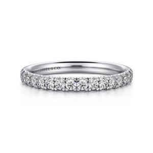 Gabriel 14 Karat White Gold Diamond Matching Wedding Band WB16572E12W44JJ