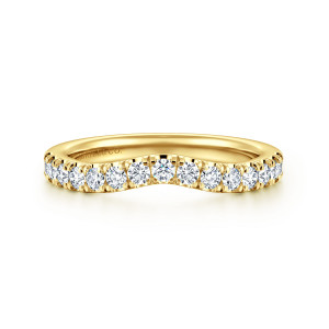 Gabriel 14 Karat Yellow Gold Diamond Matching Wedding Band WB16875R12Y44JJ