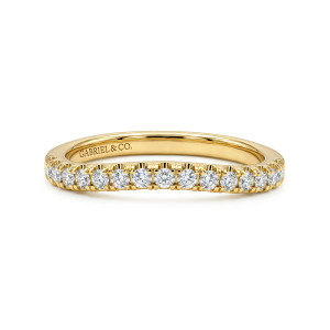 Gabriel 14 Karat Yellow Gold Diamond Matching Wedding Band WB17394O8Y44JJ