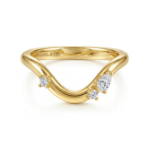 Gabriel 14 Karat Yellow Gold Diamond Matching Wedding Band WB17439P10Y44JJ