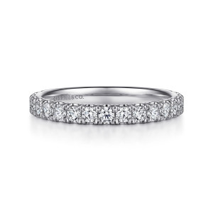 Gabriel 14 Karat White Gold Diamond Matching Wedding Band WB7016O8W44JJ