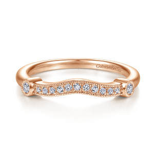 Gabriel 14 Karat Rose Gold Diamond Matching Wedding Band WB914539R0K44JJ