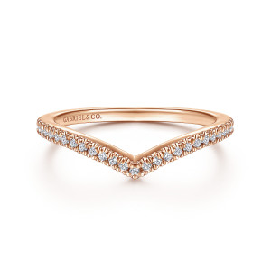 Gabriel 14 Karat Rose Gold Diamond Matching Wedding Band WB914540M0K44JJ