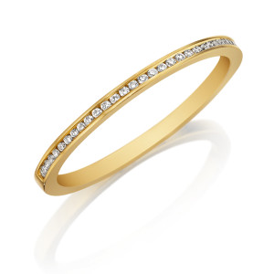 Henri Daussi R27-3 Yellow Gold Channel Set Diamond Band