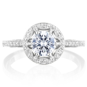 Tacori HT2568RD6W 18 Karat Crescent Chandelier Engagement Ring