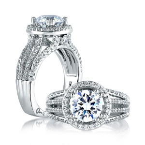 A Jaffe 18 Karat Signature Engagement Ring MES268