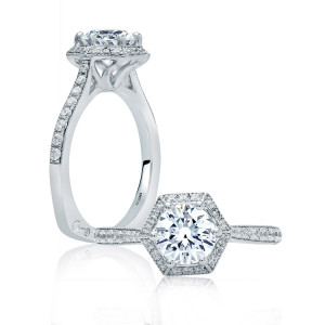 A.JAFFE 14 Karat Signature Engagement Ring MES827