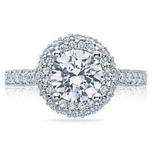 HT2522RD7 Tacori Crescent Platinum Engagement Ring