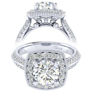 Taryn 14k White Gold Round Perfect Match Engagement Ring TE002C8ABW44JJ