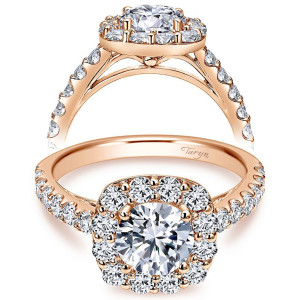 Taryn 14k Rose Gold Round Halo Engagement Ring TE7480K44JJ