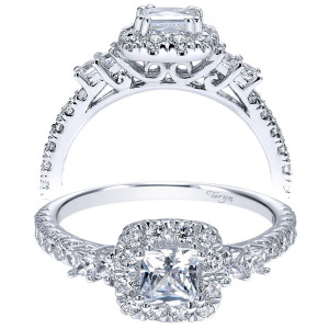 Taryn 14k White Gold Princess Cut Halo Engagement Ring TE911873S2W44JJ