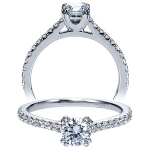 Taryn 14k White Gold Round Straight Engagement Ring TE97709W44JJ