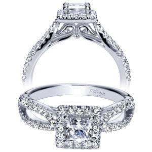 Taryn 14k White Gold Princess Cut Halo Engagement Ring TE98743W44JJ