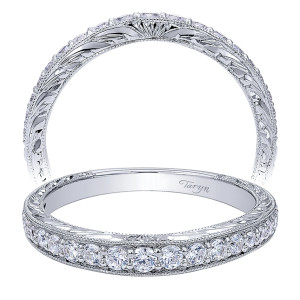 Taryn 14 Karat White Gold Curved Wedding Band TW10119W44JJ