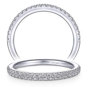 Taryn 14 Karat White Gold Round Straight Wedding Band TW14450R4W44JJ