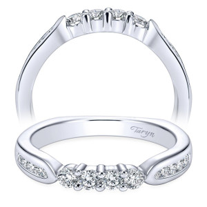Taryn 14 Karat White Gold Round Straight Wedding Band TW3993W44JJ