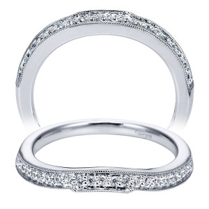 Taryn 14 Karat White Gold Curved Wedding Band TW6043W44JJ