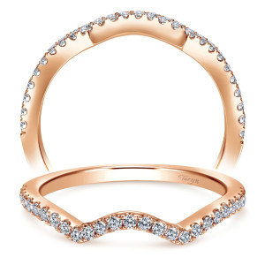 Taryn 14 Karat Rose Gold Curved Wedding Band TW7546K44JJ