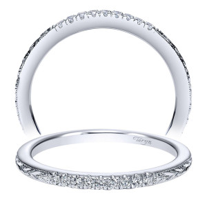 Taryn 14 Karat White Gold Round Straight Wedding Band TW8635W44JJ