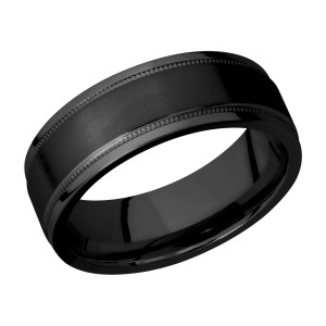 Lashbrook Z7.5FGEW2UMIL Zirconium Wedding Ring or Band