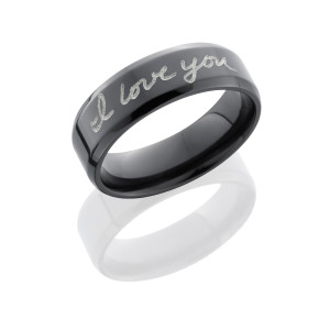 Lashbrook Z7B/WLCVHANDWRITING POLISH Zirconium Wedding Ring or Band