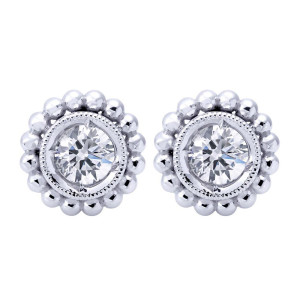 Gabriel Fashion 14 Karat Bombay Stud Earrings EG11114W45JJ