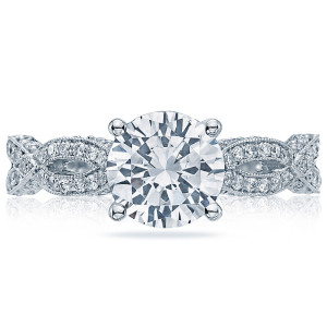 HT2528RD75 Platinum Tacori Ribbon Engagement Ring