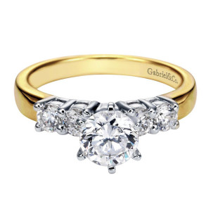 Gabriel 14 Karat Contemporary Engagement Ring ER3713M44JJ