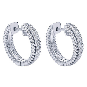 Gabriel Fashion 14 Karat Huggies Huggie Earrings EG11174W45JJ