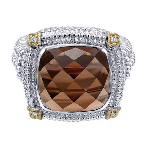 Gabriel Fashion Silver / 18 Karat Two-Tone Roman Ladies' Ring LR5510MY5SQ