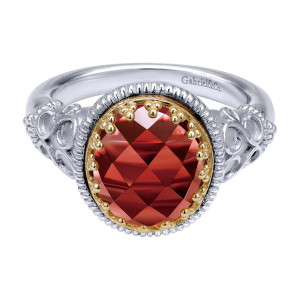 Gabriel Fashion Silver / 18 Karat Two-Tone Roman Ladies' Ring LR5817MYJGN