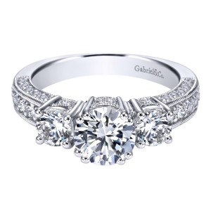 Gabriel 14 Karat Victorian Engagement Ring ER4093W44JJ