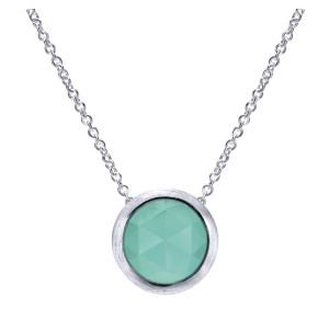 Gabriel Fashion Silver Color Solitaire Necklace NK4730SVJXG