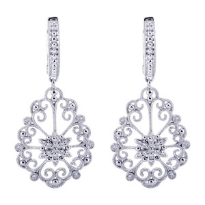 Gabriel Fashion 14 Karat Lace Drop Earrings EG11317W45JJ