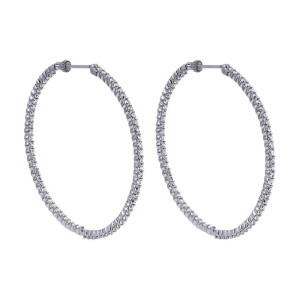 Gabriel Fashion 14 Karat Hoops Hoop Earrings EG10268W45JJ