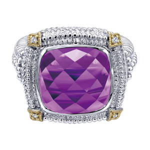 Gabriel Fashion Silver / 18 Karat Two-Tone Roman Ladies' Ring LR5510MY4AM