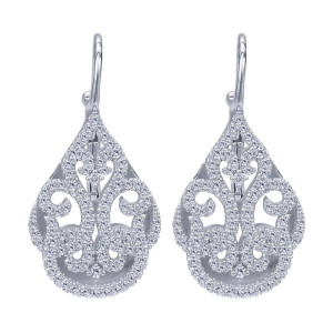 Gabriel Fashion 14 Karat Lace Leverback Earrings EG12324W45JJ